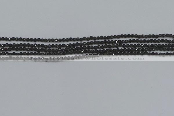 CTG641 15.5 inches 2mm faceted round golden black obsidian beads