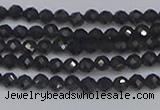 CTG642 15.5 inches 3mm faceted round golden black obsidian beads