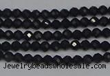 CTG643 15.5 inches 2mm faceted round black tourmaline beads