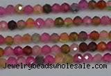 CTG652 15.5 inches 3mm faceted round tourmaline gemstone beads