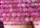 CTG706 15.5 inches 3mm faceted round tiny pink tourmaline beads