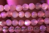 CTG738 15.5 inches 4mm faceted round tiny sunstone beads