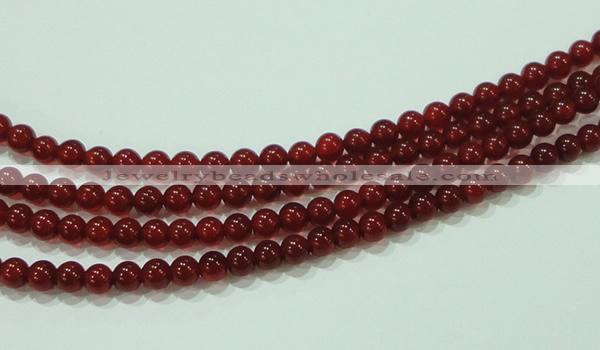 CTG76 15.5 inches 3mm round grade AA tiny red agate beads wholesale