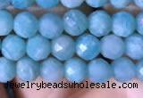 CTG767 15.5 inches 5mm faceted round tiny amazonite gemstone beads