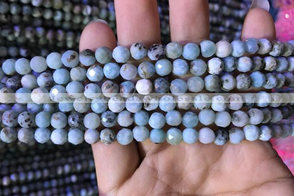 CTG772 15.5 inches 6mm faceted round tiny larimar gemstone beads