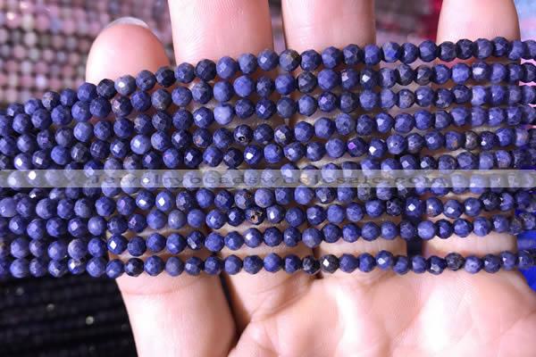 CTG788 15.5 inches 2mm faceted round tiny sapphire gemstone beads