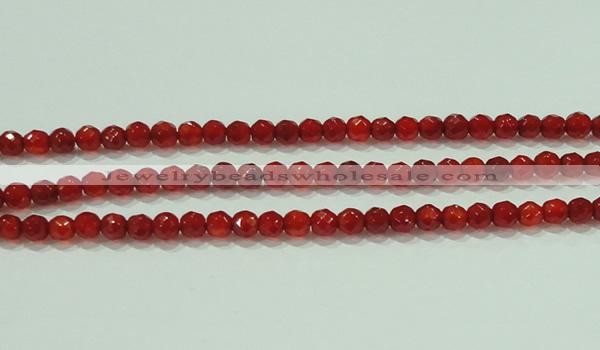 CTG82 15.5 inches 3mm faceted round tiny red agate beads wholesale