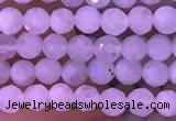 CTG832 15.5 inches 4mm faceted round tiny white moonstone beads