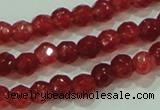 CTG85 15.5 inches 3mm faceted round tiny dyed white jade beads wholesale