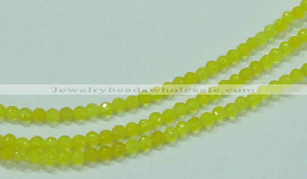 CTG88 15.5 inches 3mm faceted round tiny yellow agate beads wholesale