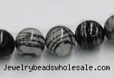 CTJ03 16 inches 14mm round black water jasper beads wholesale