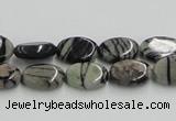 CTJ10 16 inches 8*12mm oval black water jasper beads wholesale