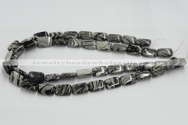 CTJ18 16 inches 13*18mm rectangle black water jasper beads wholesale