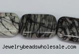 CTJ20 16 inches 20*30mm rectangle black water jasper beads wholesale