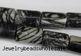 CTJ203 15.5 inches 12*20mm tube black water jasper beads wholesale