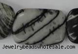 CTJ256 15.5 inches 25*35mm rectangle black water jasper beads