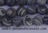 CTJ402 15.5 inches 8mm round matte black water jasper beads