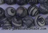 CTJ403 15.5 inches 10mm round matte black water jasper beads