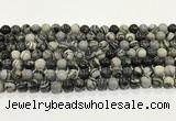 CTJ411 15.5 inches 6mm round black water jasper gemstone beads wholesale