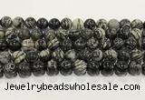 CTJ414 15.5 inches 12mm round black water jasper gemstone beads wholesale