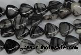 CTJ55 15.5 inches 10*10mm triangle black water jasper beads wholesale