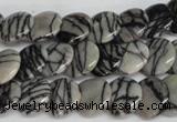 CTJ56 15.5 inches 12mm flat round black water jasper beads wholesale