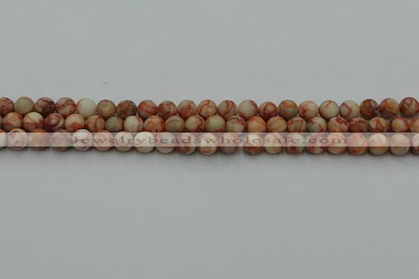 CTJ701 15.5 inches 6mm round red net jasper beads wholesale