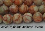 CTJ702 15.5 inches 8mm round red net jasper beads wholesale