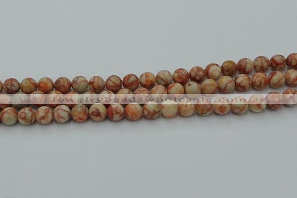 CTJ702 15.5 inches 8mm round red net jasper beads wholesale