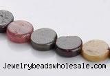 CTO01 9mm multicolored coin natural tourmaline beads Wholesale