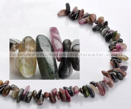 CTO04 15.5 inches 5*13mm freeform natural tourmaline chips beads