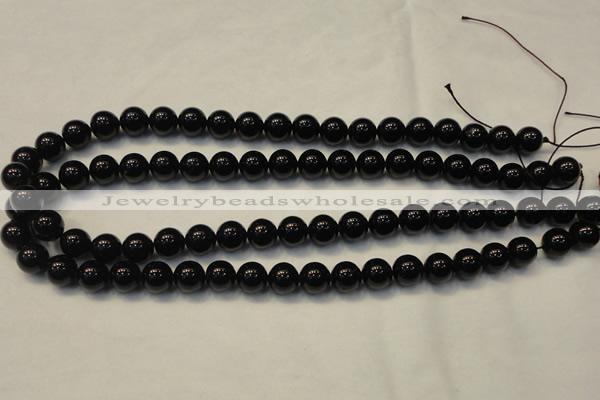 CTO103 15.5 inches 10mm round natural black tourmaline beads