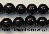 CTO105 15.5 inches 14mm round natural black tourmaline beads