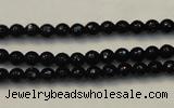 CTO106 15.5 inches 5mm faceted round natural black tourmaline beads