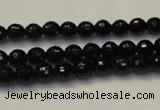 CTO107 15.5 inches 6mm faceted round natural black tourmaline beads