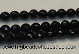 CTO108 15.5 inches 8mm faceted round natural black tourmaline beads