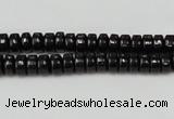 CTO122 15.5 inches 4*8mm rondelle black tourmaline beads