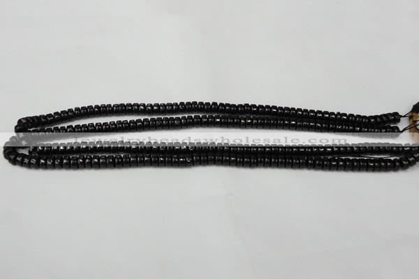 CTO122 15.5 inches 4*8mm rondelle black tourmaline beads