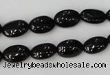 CTO123 15.5 inches 8*12mm oval black tourmaline beads