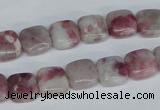 CTO208 15.5 inches 16*16mm square pink tourmaline gemstone beads