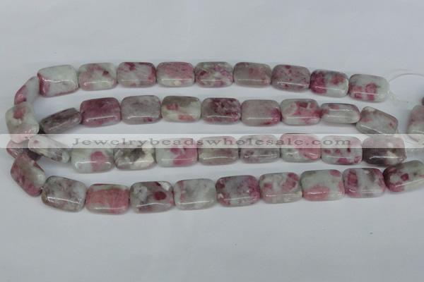 CTO211 15.5 inches 13*18mm rectangle pink tourmaline gemstone beads