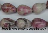 CTO219 15.5 inches 13*18mm teardrop pink tourmaline gemstone beads