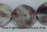 CTO234 15.5 inches 30mm wavy coin tourmaline gemstone beads