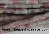 CTO239 15.5 inches 4*10mm tube pink tourmaline gemstone beads