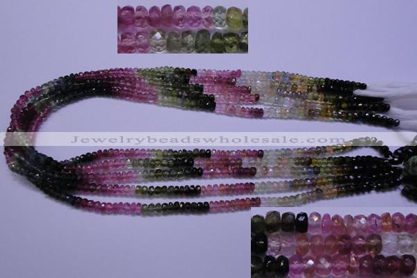 CTO303 15.5 inches 2.5*4mm faceted rondelle tourmaline beads