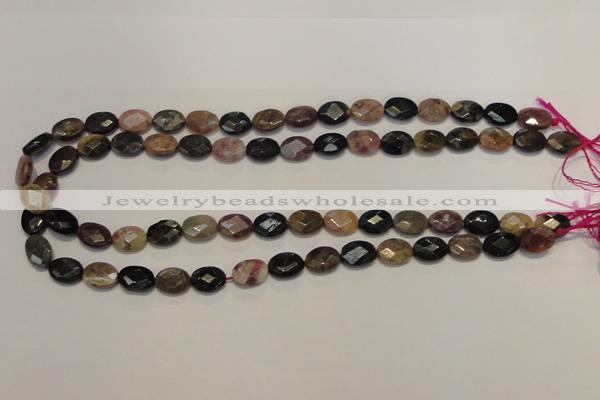 CTO35 15.5 inches 9*12mm faceted oval natural tourmaline beads