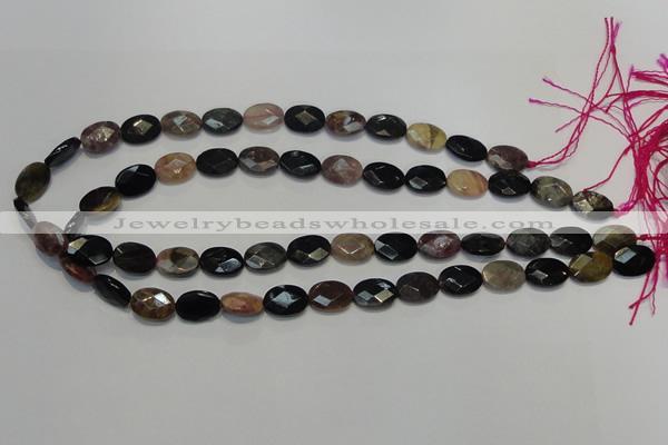 CTO36 15.5 inches 10*14mm faceted oval natural tourmaline beads