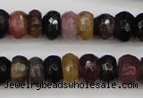 CTO376 15.5 inches 4*6mm faceted rondelle natural tourmaline beads