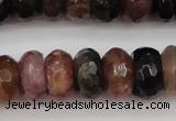 CTO378 15.5 inches 6*10mm faceted rondelle natural tourmaline beads