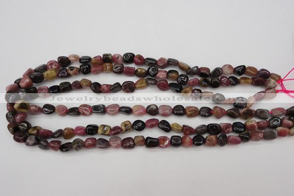 CTO381 15.5 inches 7*9mm natural tourmaline nuggets beads